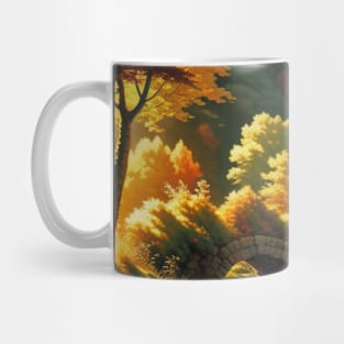 Autumn Bridge Through a Serene Lake Mug